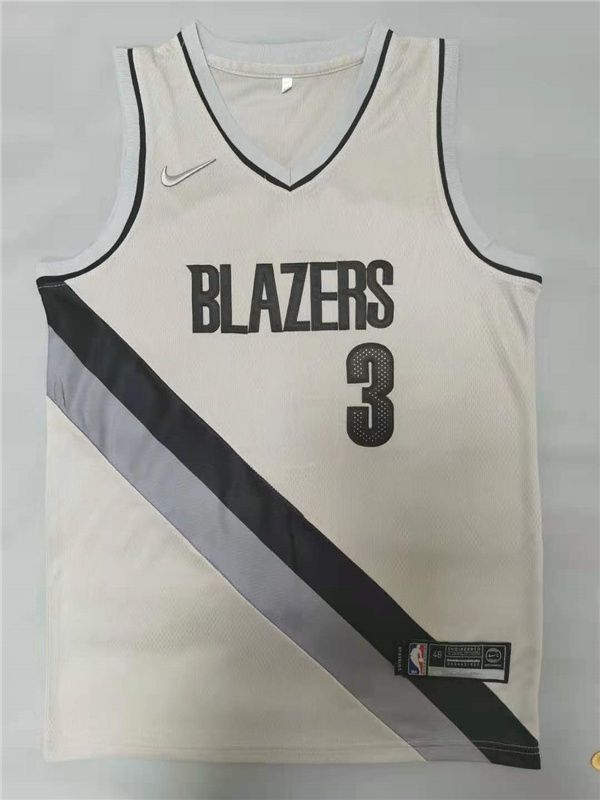 Men Portland Trail Blazers 3 Mccollum Cream 2021 Nike Game NBA Jerseys